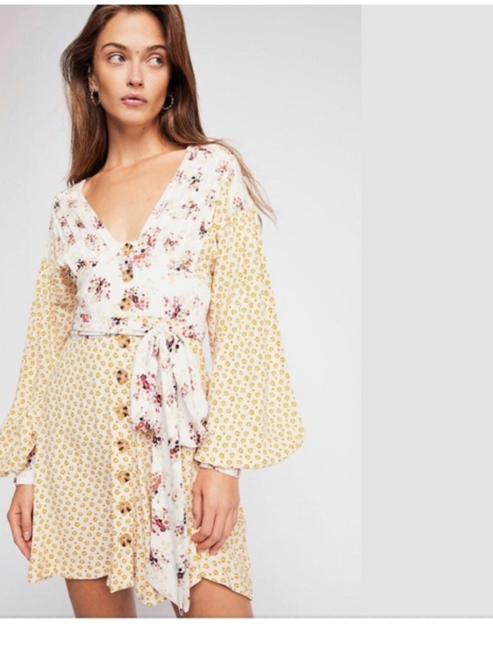 NWT Free People Wonderland Mini Dress In Ivory